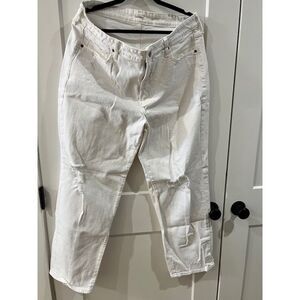 Old Navy White Denim Straight Leg Jeans Casual Classic Pants Size 18
